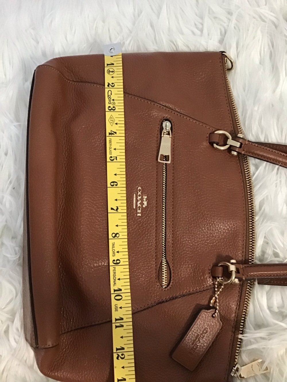 Coach Prairie Satchel Bag 79997 Tan Soft Pebbled Leather Purse No Long Strap - Picture 8 of 15